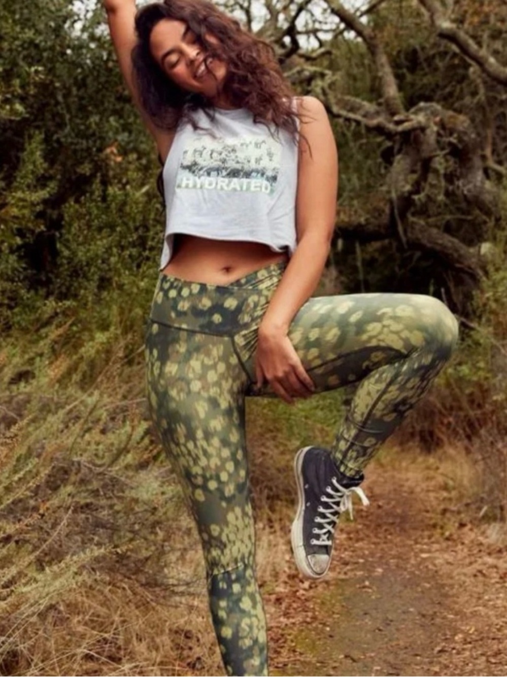{aerie Offline} "7/8 Legging High Rise" Green Leopard Cheetah Animal Print WAP82